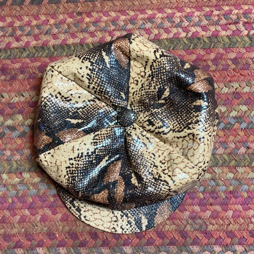 VTG ARLIN SNAKESKIN BAKER BOY FIDDLER CAP_4
